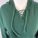 Roma Concept Green lace up front love print hooded sweatshirt size small Photo 1