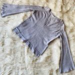 Love Stitch Size Medium Bell Sleeves Grey Sweater Photo 0