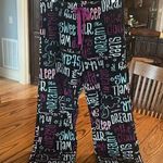 Fleece Graffiti Pajama Pants Black Size M Photo 0