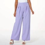 Kathy Ireland New Pleated Wide Leg Trousers Pants Wisteria Purple Size 12 Photo 1