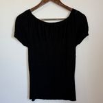 August Silk  Black Y2K Style Cap Sleeve Sweater Top Size L Photo 2