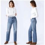 Slvrlake London Jeans SZ 24 NWT Shakedown Straight Leg Distress Denim High Waist Blue Photo 2