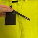 Massimo Dutti  lime bright green linen shirt Beach cover size small Photo 4