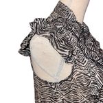 Miley Cyrus  Maxx Sheer Zebra Print Button Down Blouse Ruffled Front Cap … Photo 4