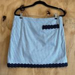 Golftini Blue & White Striped Golf Cotton Skort Lace Trim Sz 10 Photo 1