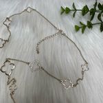 Clover leaf long gold tone necklace Silver Photo 3