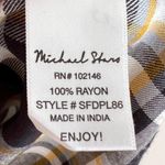 Michael Stars Plaid Popover Shirt Black, Yellow, White Size XS Photo 5