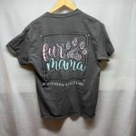 Southern Couture  Fur Mama Paw Print‎ Gray Tee Women's Size M Gildan Heavy Cotton Photo 3