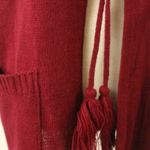Blakely Vintage 80s Deadstock Burgundy Maroon Short Sleeve Open Cardigan Tassels 18/20 Photo 4