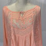 American Eagle Long Sleeve Peach Crop Boho Peasant Top Size Medium Photo 1