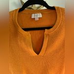 Loft  Pumpkin Orange V Neck Short Sleeve Ribbed Sweater Vest Size L Photo 2