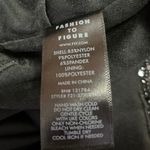 Fashion to figure Leandra Black Puff Sleeve Metallic Sequin Ruched Crop Top Sz L Photo 8