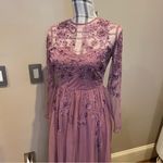 ASOS  Pink Long Sleeve Mock Neck Gown Photo 2