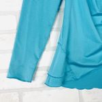 Calvin Klein Calvin‎ Klein Performance Teal Striped Ruched Front Long Sleeve Hoodie Medium Photo 3