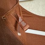 SKIMS  Shimmer Glitter Catsuit Onesie Size Small in Umber Long Sleeve Photo 6