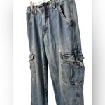 Vintage Action West Cargo Denim Blue Jeans Size 28 Photo 2