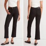 Madewell NEW the tall Kick Out Crop Jeans in Black Rinse Wash, 28T Photo 1