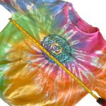 Om yoga mandala tie dye sweatshirt with cut out neck Pink Size undefined Photo 1