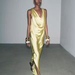 ZARA  maxi dress zwcollection satin flowy Sleeveless Lime  evening party wedding Photo 7