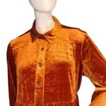 Umgee velvet button down swing hem shirt/dress Top Burnt Orange size M. Photo 5