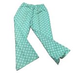 Vintage 1970s Geometric Knit Flare Leg Pants Medium Green Photo 4