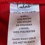 Lulus  Red Strapless Sleeveless Bandeau Drape Tube Slit Sheath Maxi Dress Size S Photo 4