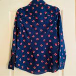 Red Camel Navy Button Down Shirt Red Fox Graphic Size Small Photo 1