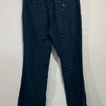 Love Tree Women Pants Linen Blend Navy Drawstring Capri Large Photo 4