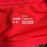 Aerie Pique Bandeau Bikini Top Medium Women’s Neon Red Photo 3