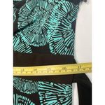 My Michelle  Teal Green & Black Print A-line Dress with Deep V-neck & Tie‎ Belt L Photo 6