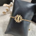 Gold Filled Rolo Bracelet Crystal Saint Virgin Mary Photo 0