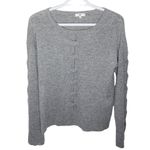 SOH cashmere merino blend cable pullover in fog hue size S Gray Photo 21