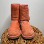 UGG  Classic‎ Short 5825 Leather Sheepskin Lined Winter Boots Pink Coral Orange 7 Photo 1