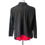 Monoreno Grey Embroidered Cotton Jersey Sweater Open front Pockets Size M Photo 3