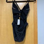 Shade & Shore  Plunge Beach Detail Black One Piece Swimsuit - Size Extra Small Photo 2