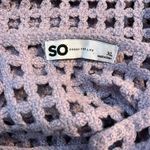 SO NWT Juniors Pullover Crochet Fringe Purple Sweater Top Size XL Boho Cottage Photo 5