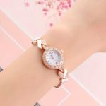 Beautiful Sparkling Ladies Rose Gold Watch with Heart Design Band Stones Bling Photo 3