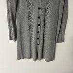 Orvis  Sweater Cardigan Women XS Gray Cashmere Wool Blend Long Button Front Cable Photo 3