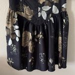 Floral Mini Dress With Puff sleeves Black Size 1X Photo 3