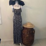 Cute black & white paisley maxi dress size XS/S spaghetti straps ruffles EUC Photo 1