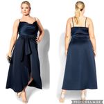City Chic  Simplicity Satin Dress Navy Blue XXL‎ Photo 1