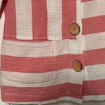 Habitat  clothes to live in pink asymmetric stripe button up blouse lagenlook Photo 6