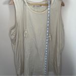 Belle Beach by Kim Gravel Tank Sleeveless Hoodie Tan Cream Drawstring Women’s XL Photo 1