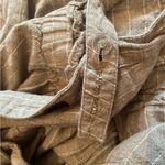 Romeo + Juliet Couture Romeo + Juliet Sage Green and Ivory Pinstripe Jumpsuit Women’s Medium Linen Photo 8