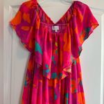 Sugar Lips NWT RSVP Fuchsia Floral Off The Shoulder Ruffled Maxi Dress Medium Photo 1