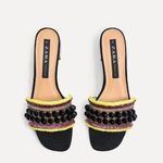 ZARA  HAND BEADED MULES SLIDES BRAND WOMENS SIZE 38 Photo 0