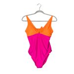 Summersalt ‎ One Piece Swimsuit  The Jetsetter Hibiscus Tangerine Pink Photo 2