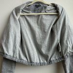James Perse  Linen Jacket Womens Small 2 Bomber Gray Flax Jersey Lined Pocket Zip Photo 6