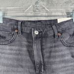 American Eagle Baggy Short 8 29" Black Destroyed Denim Cutoff Thrashed High Rise Photo 3