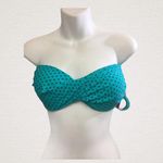 Hula Honey  Swim Teal Polka Dot Front Twist Bandeau Top Photo 0